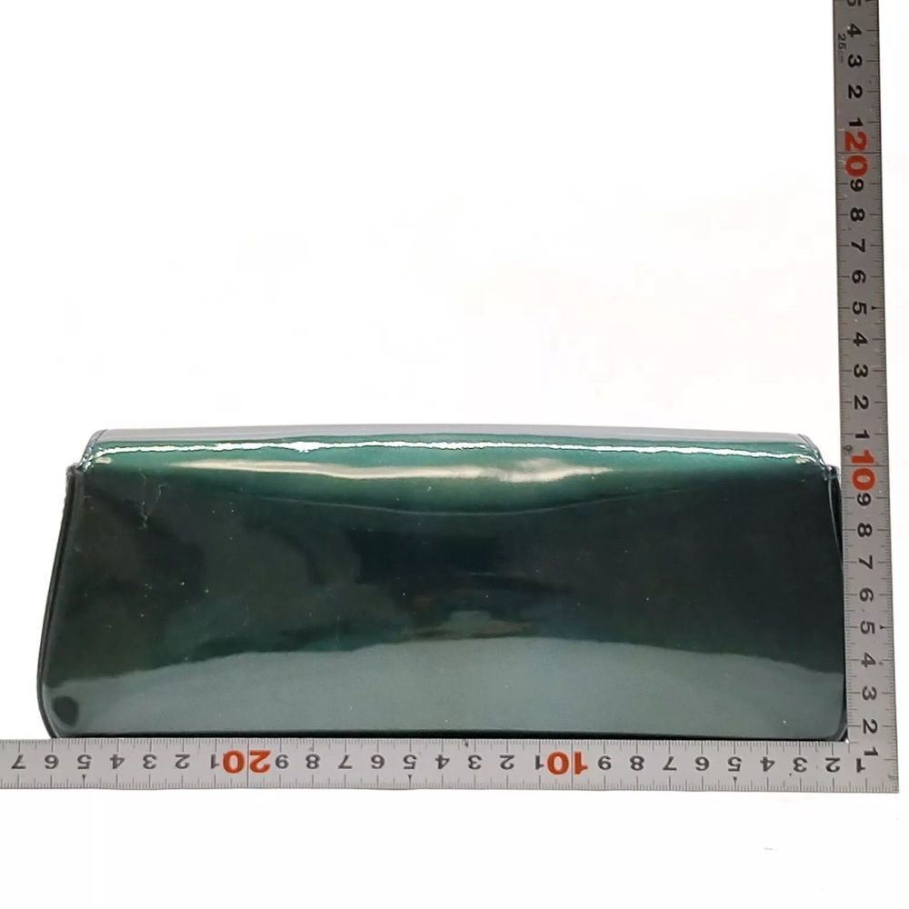 Auth Louis Vuitton Petroleum Green Vernis Patent Monogram Pochette SoBe Clutch - Picture 2 of 9